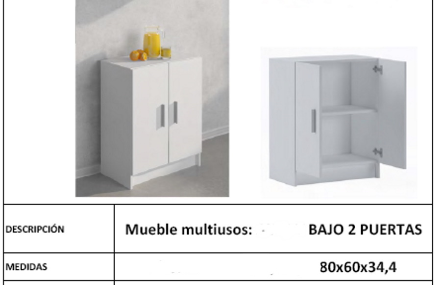 mueble auxiliar puertas bajo cocina bajo