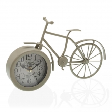 Reloj de sobremesa bicicleta gris metalico