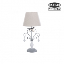 Lmpara Sobremesa Metal Gris Envejecido 25x25x55 Cm