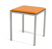 TABURETE COCINA COMEDOR SALON METALICO GRIS ASIENTO NARANJA