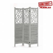 Biombo gris de madera