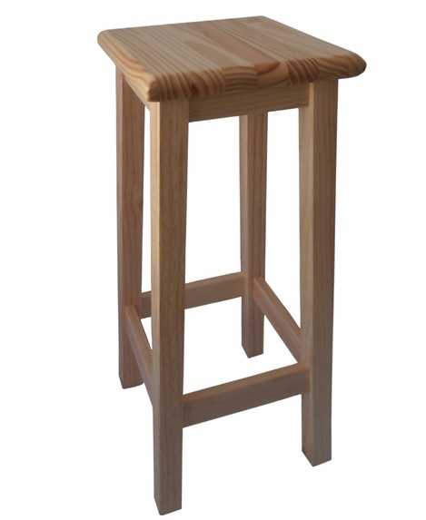 Taburete Alto de Madera con Respaldo para Bar y Cocina.Nogal — Blenom