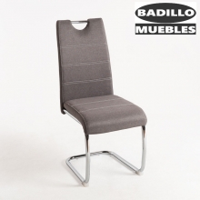 SILLA AUSTRIA PATIN TAPIZADO GRIS