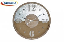 Reloj pared madera mdf  y metalico  60 CM de diametro
