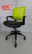 SILLA OFICINA SOPORTE DORSAL TRANSPIRABLE VERDE ASIENTO POLIPIEL NEGRO